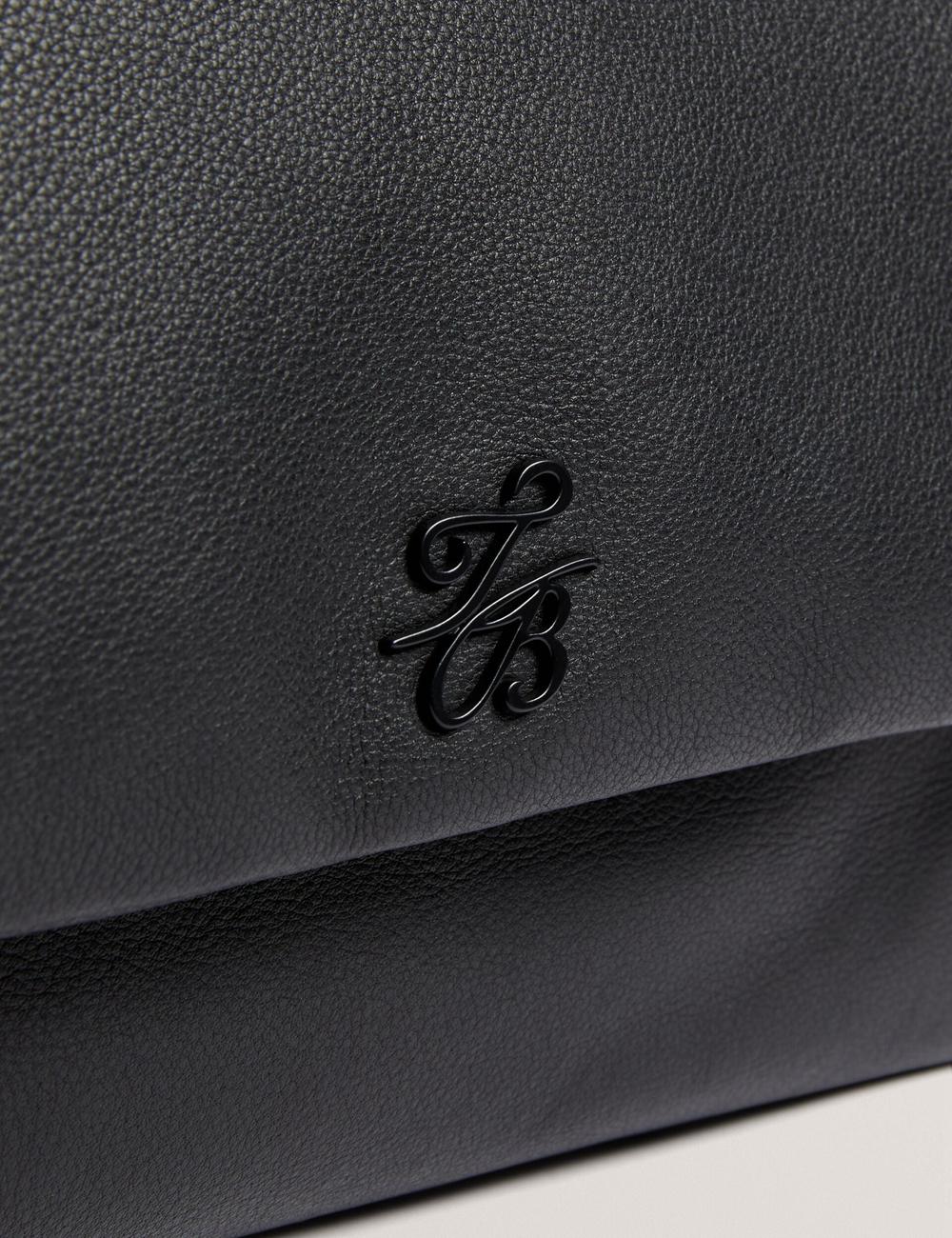 Ted Baker MARGOU - Padded Leather Large Fold Over ショルダーバッグ レディース 黒 | Japan  LZKJ-37680