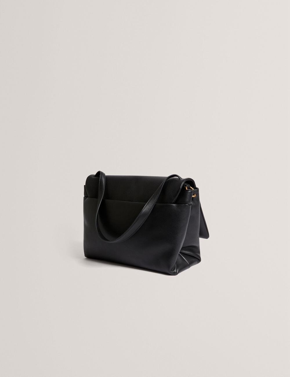 Ted Baker MARGOU - Padded Leather Large Fold Over ショルダーバッグ レディース 黒 | Japan  LZKJ-37680