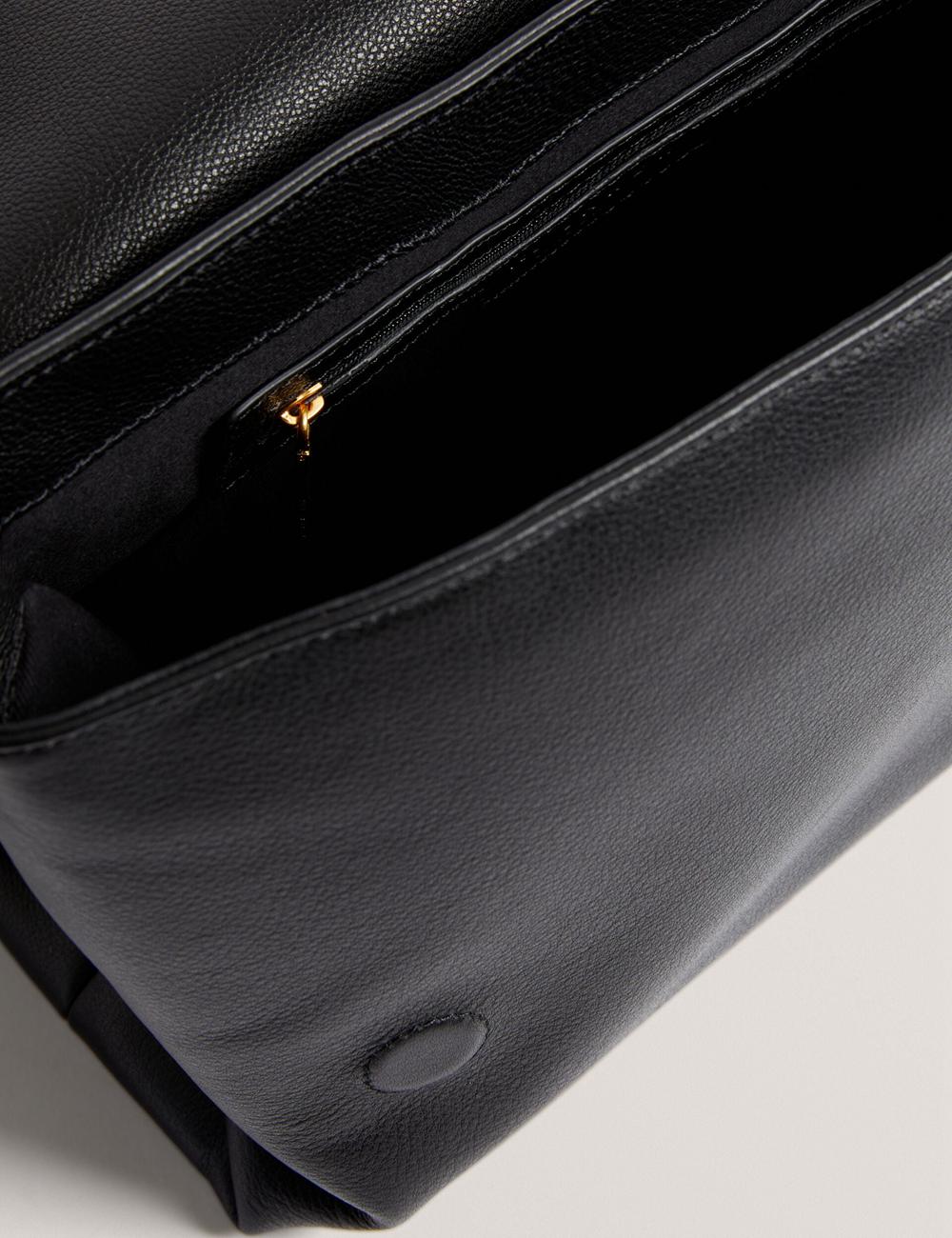 Ted Baker MARGOU - Padded Leather Large Fold Over ショルダーバッグ レディース 黒 | Japan  LZKJ-37680