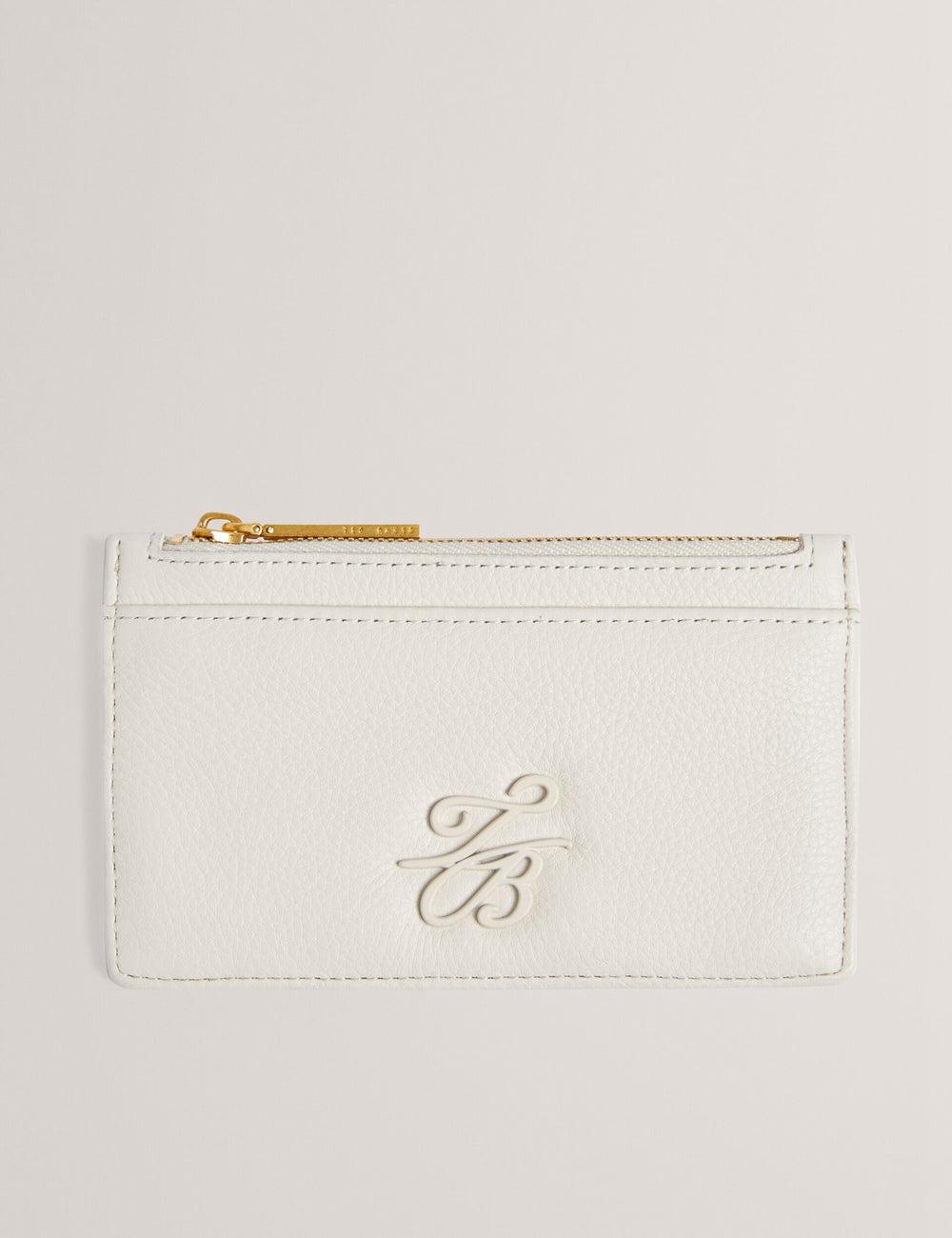 Ted Baker MARLEAH - TB Logo Leather Zip Card Holder 財布 レディース Ecru | Japan  TNJB-94610
