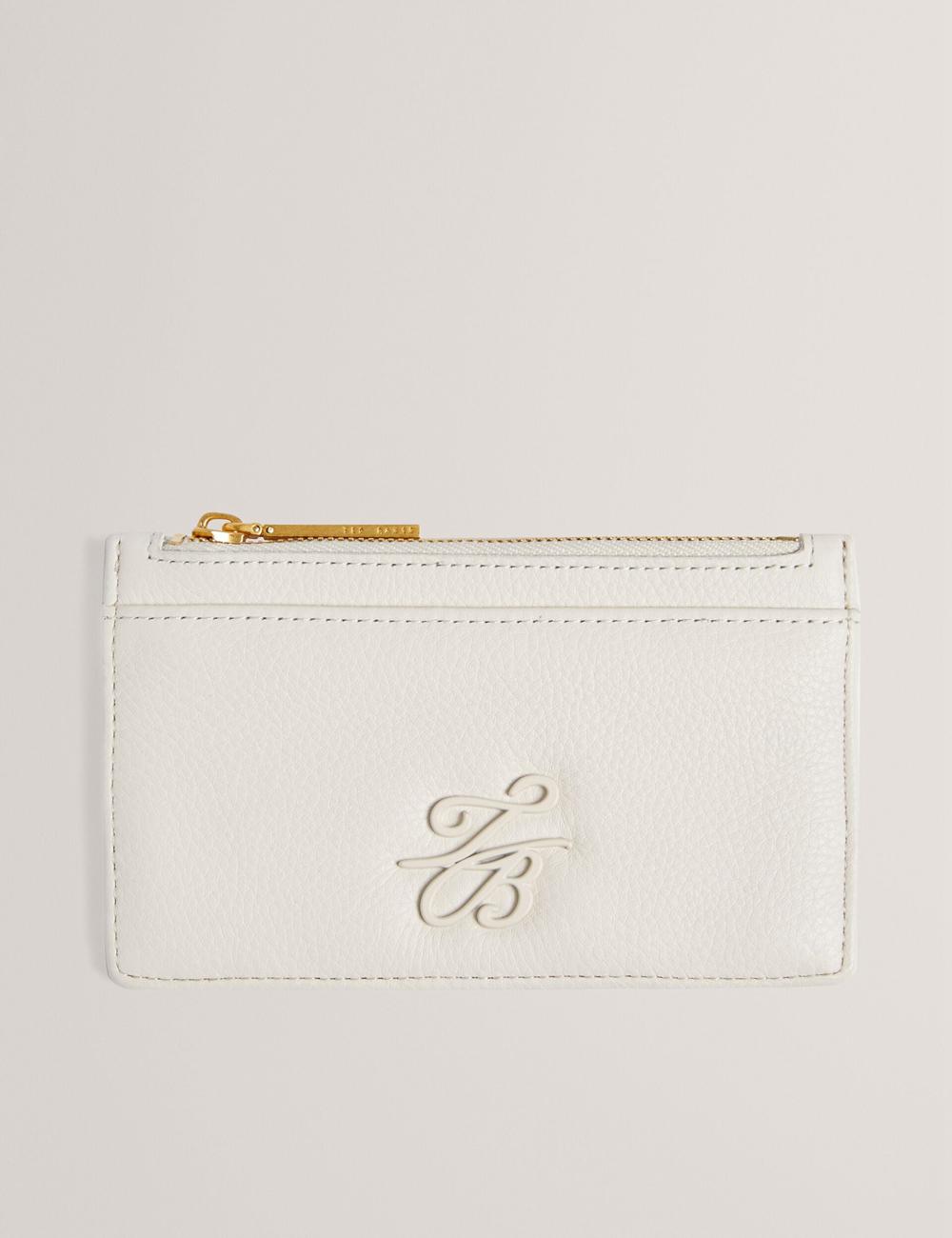 Ted Baker MARLEAH - TB Logo Leather Zip Card Holder 財布 レディース Ecru | Japan  TNJB-94610