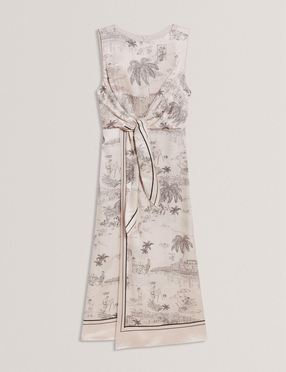 Ted Baker MARRONA - Printed Wrap Front Sleeveless ミディドレス レディース ピンク | Japan  CXAI-97126