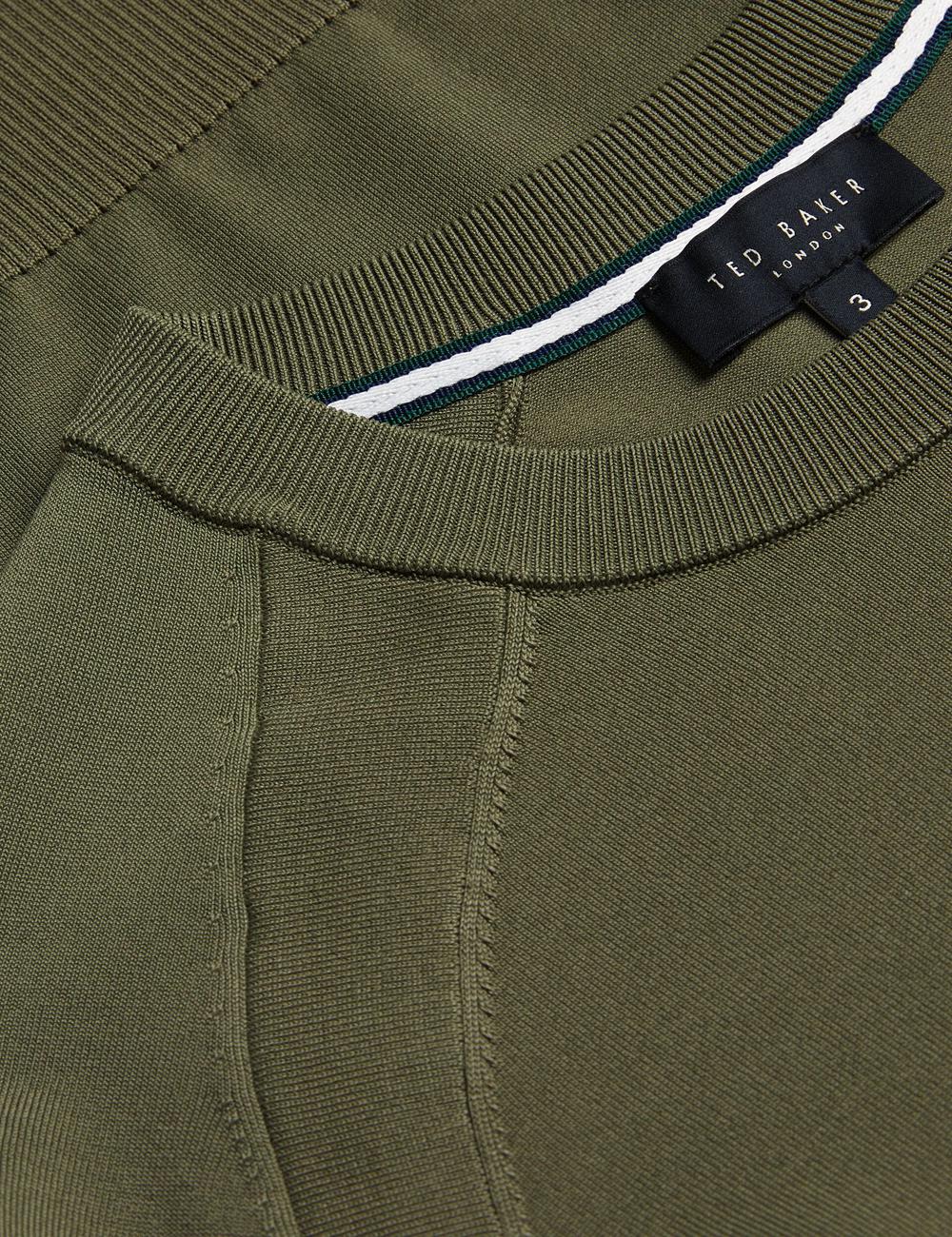 Ted Baker MAYWO - Saddle Shoulder Crew Neck ジャンパー メンズ カーキ | Japan  PFKW-61238