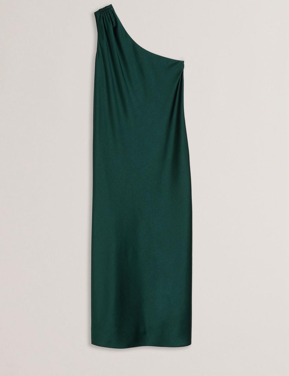 Ted Baker MELGAR - Satin One Shoulder ミディドレス レディース 緑 | Japan  ZJMG-67823