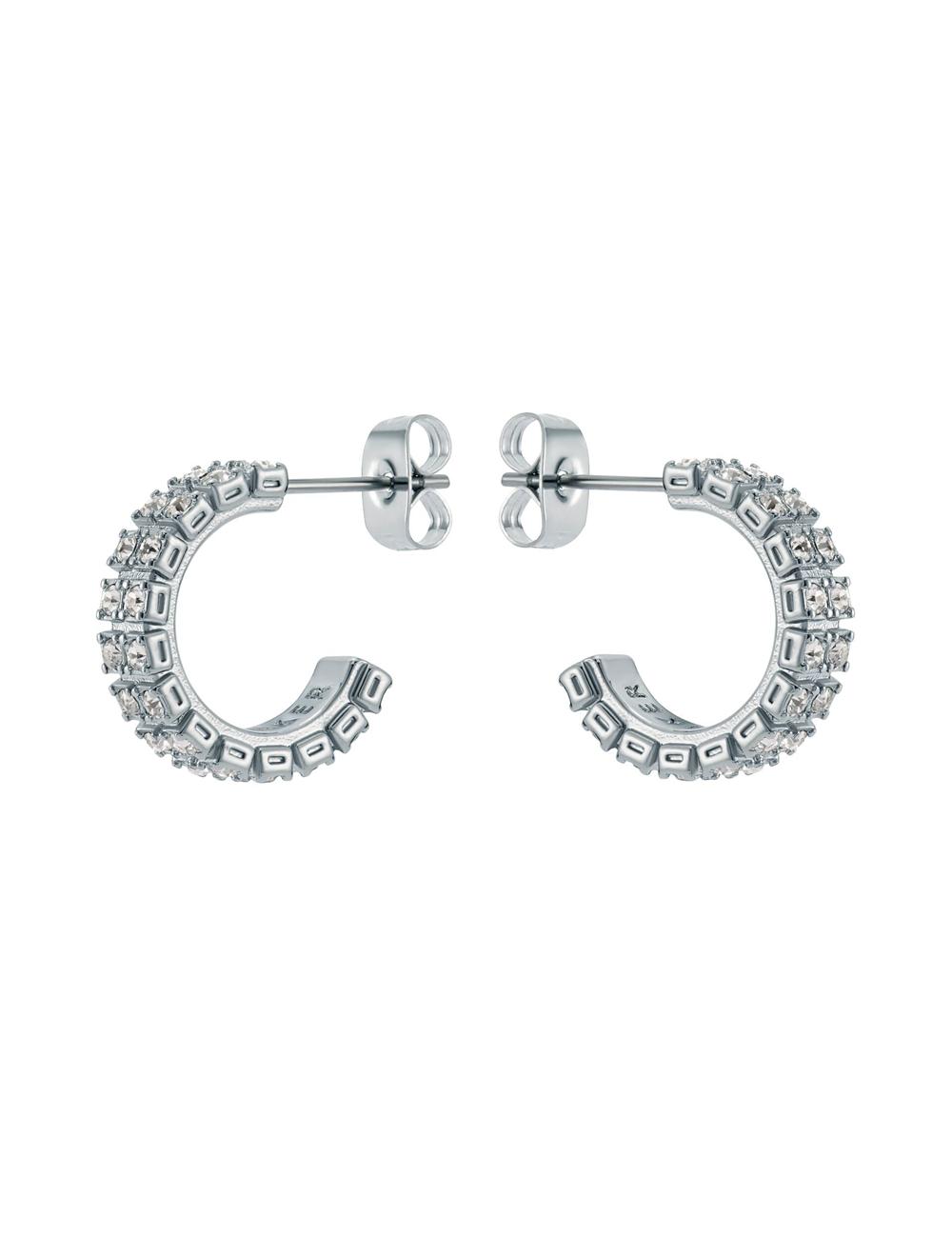 Ted Baker MELLRIE - Double Row Crystal Hoop ピアス レディース シルバー | Japan  QKDF-19086