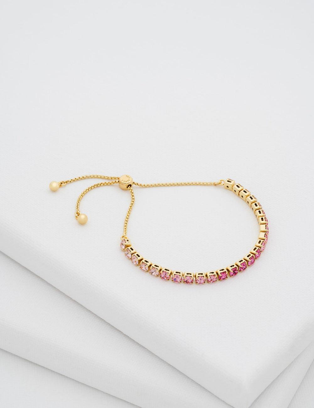 Ted Baker MELRAH - Crystal Adjustable Tennis ブレスレット レディース ピンク | Japan  APBY-23081