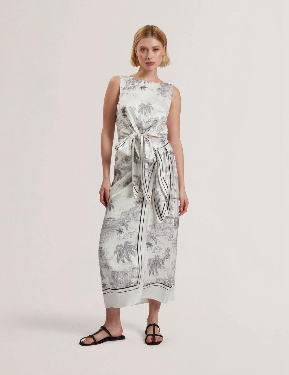 Ted Baker MELVA - Printed Detail Wrap スカート レディース Ivory | Japan  MICD-70912
