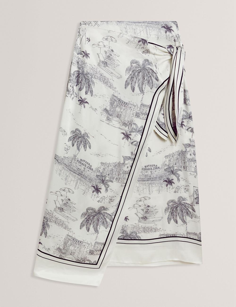 Ted Baker MELVA - Printed Detail Wrap スカート レディース Ivory | Japan  MICD-70912