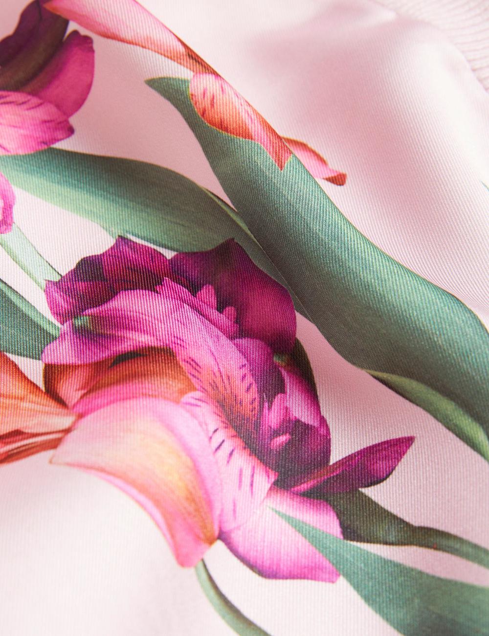 Ted Baker MERALLL - Floral Woven Front V-Neck カーディガン レディース ピンク | Japan  DMXE-89236