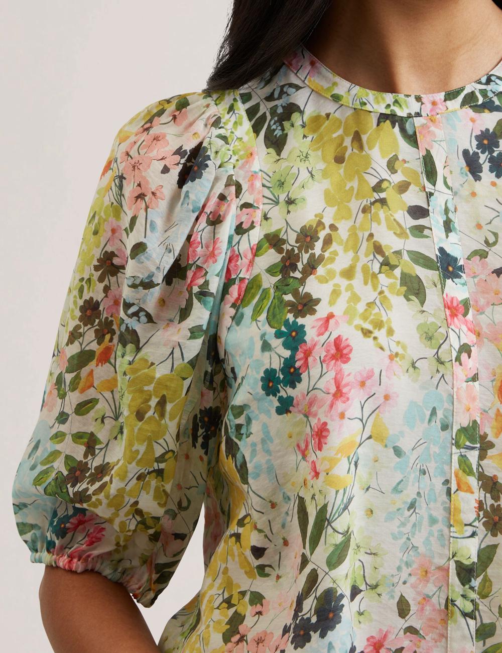 Ted Baker MICHA - Floral Binding Detail Puffed Sleeve ブラウス レディース Ivory | Japan  UCNI-19872