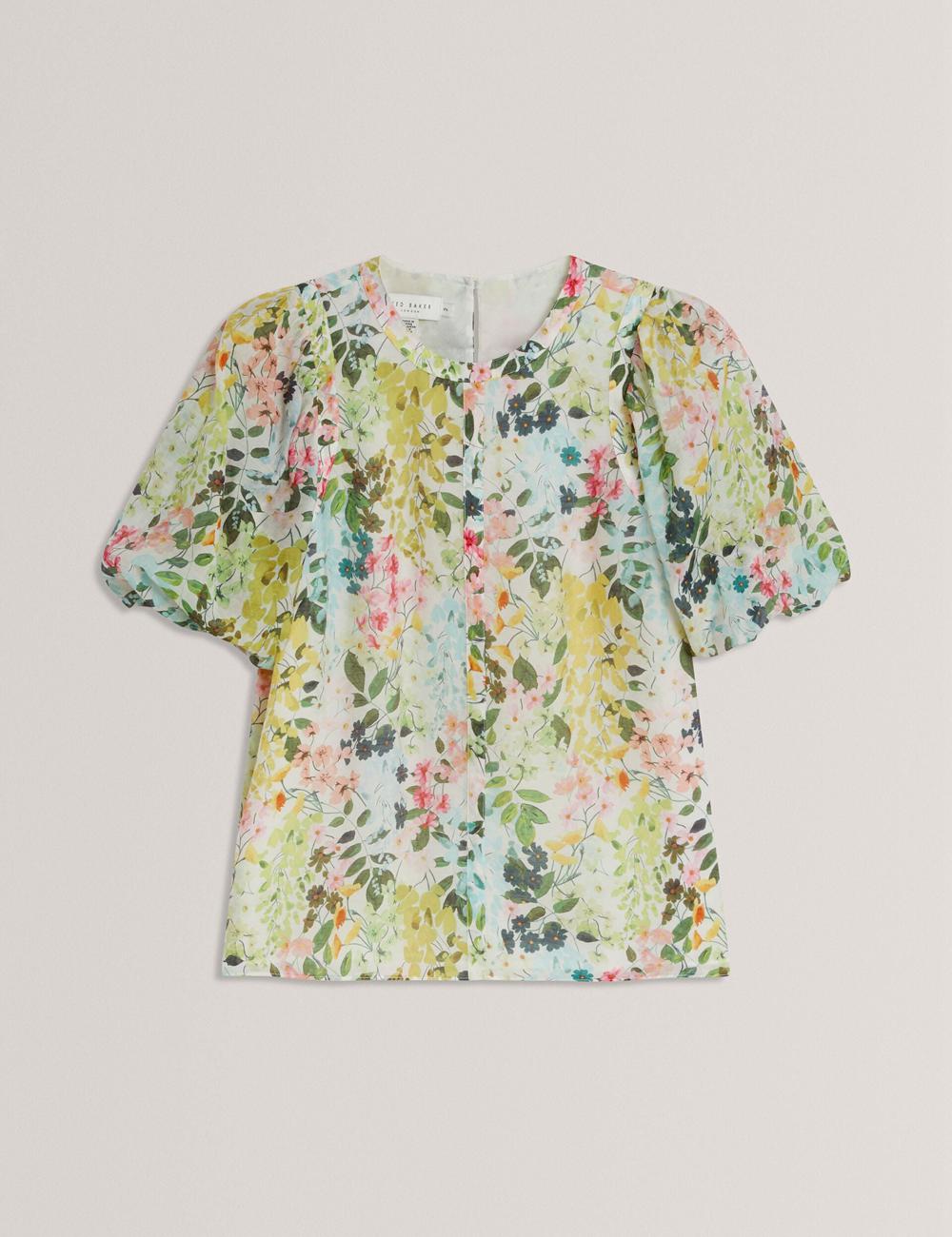 Ted Baker MICHA - Floral Binding Detail Puffed Sleeve ブラウス レディース Ivory | Japan  UCNI-19872