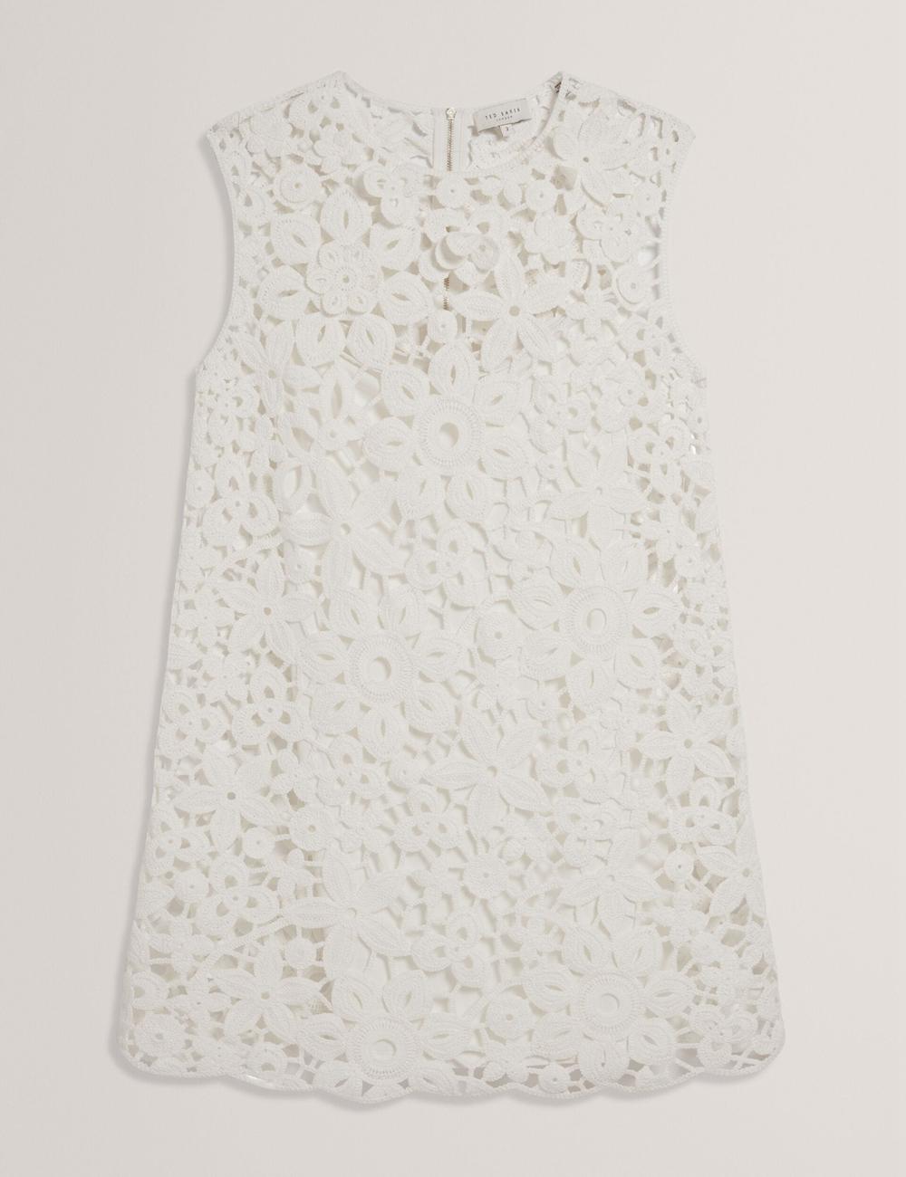 Ted Baker MIIKKA - Crochet Sleeveless Shift ミニドレス レディース 白 | Japan  LPUX-05791