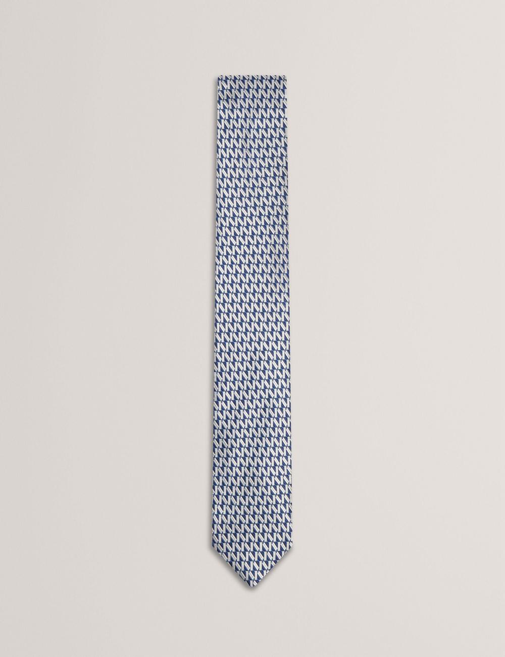 Ted Baker MILAK - Geometric Pattern Silk ネクタイ メンズ ネイビー | Japan  JQTC-73104