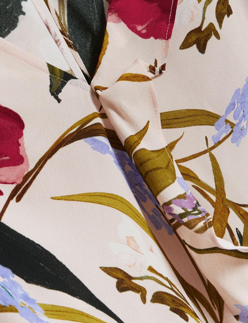 Ted Baker MINASA - Floral Print Frill Trim Long Sleeve ブラウス レディース ピンク | Japan  BKLC-17684