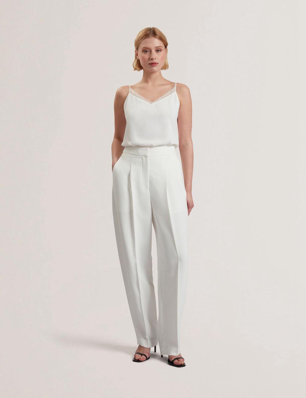Ted Baker MORRIAT - Barrel Leg Woven Tailored ズボン レディース Ivory | Japan  CGZS-80739