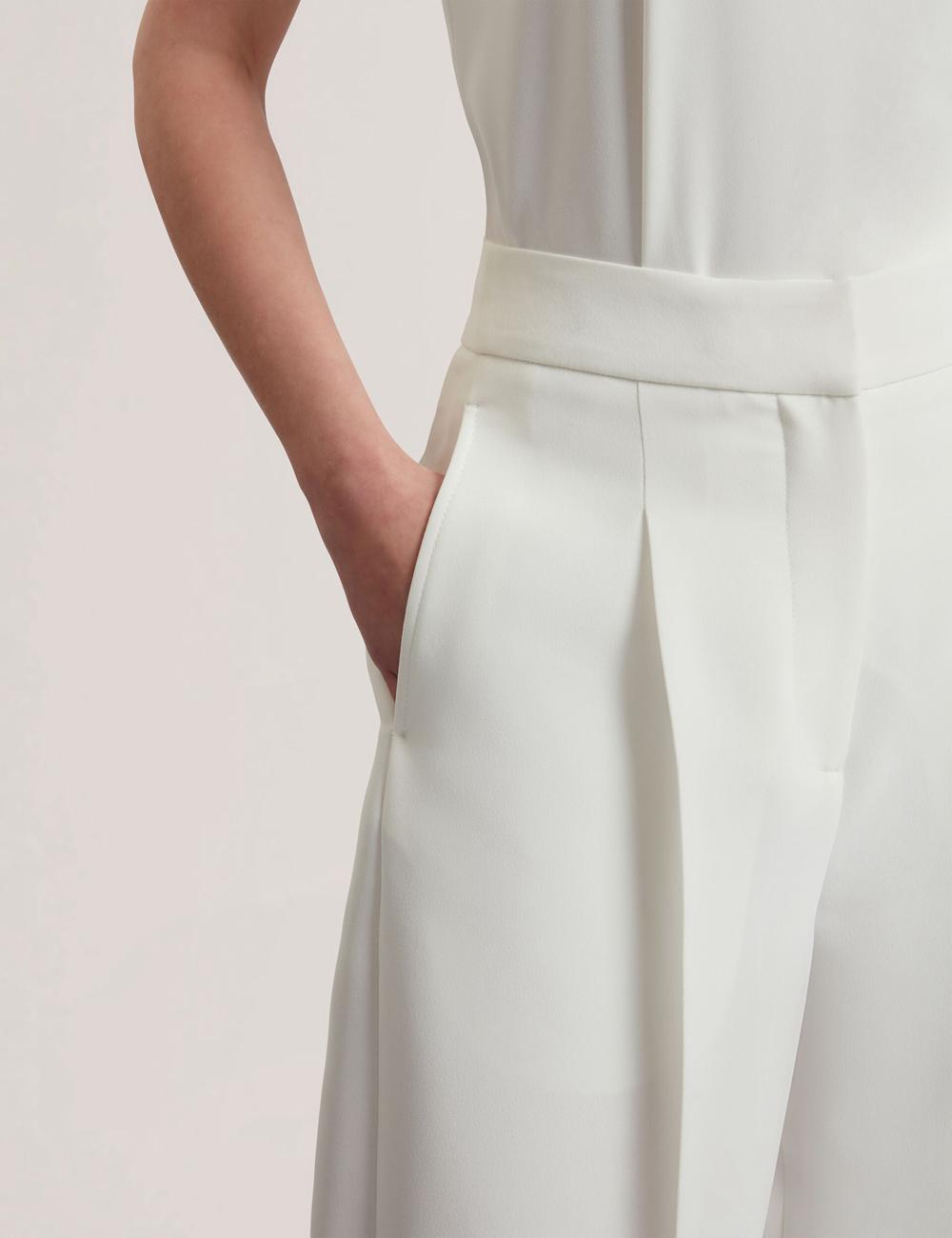 Ted Baker MORRIAT - Barrel Leg Woven Tailored ズボン レディース Ivory | Japan  CGZS-80739