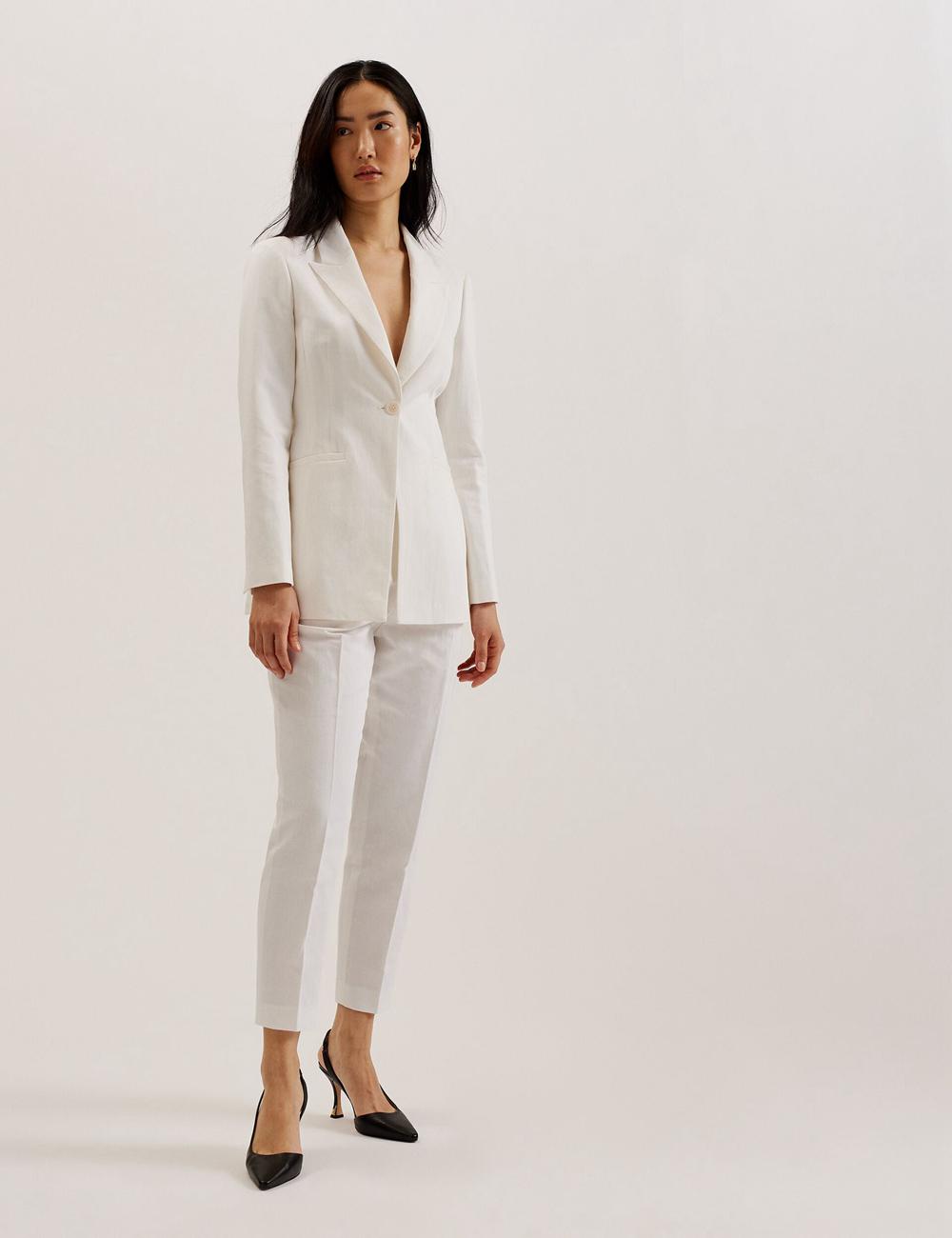 Ted Baker MUSUB - Tailored with Faux Pockets ブレイザーズ レディース 白 | Japan  VCKM-72491