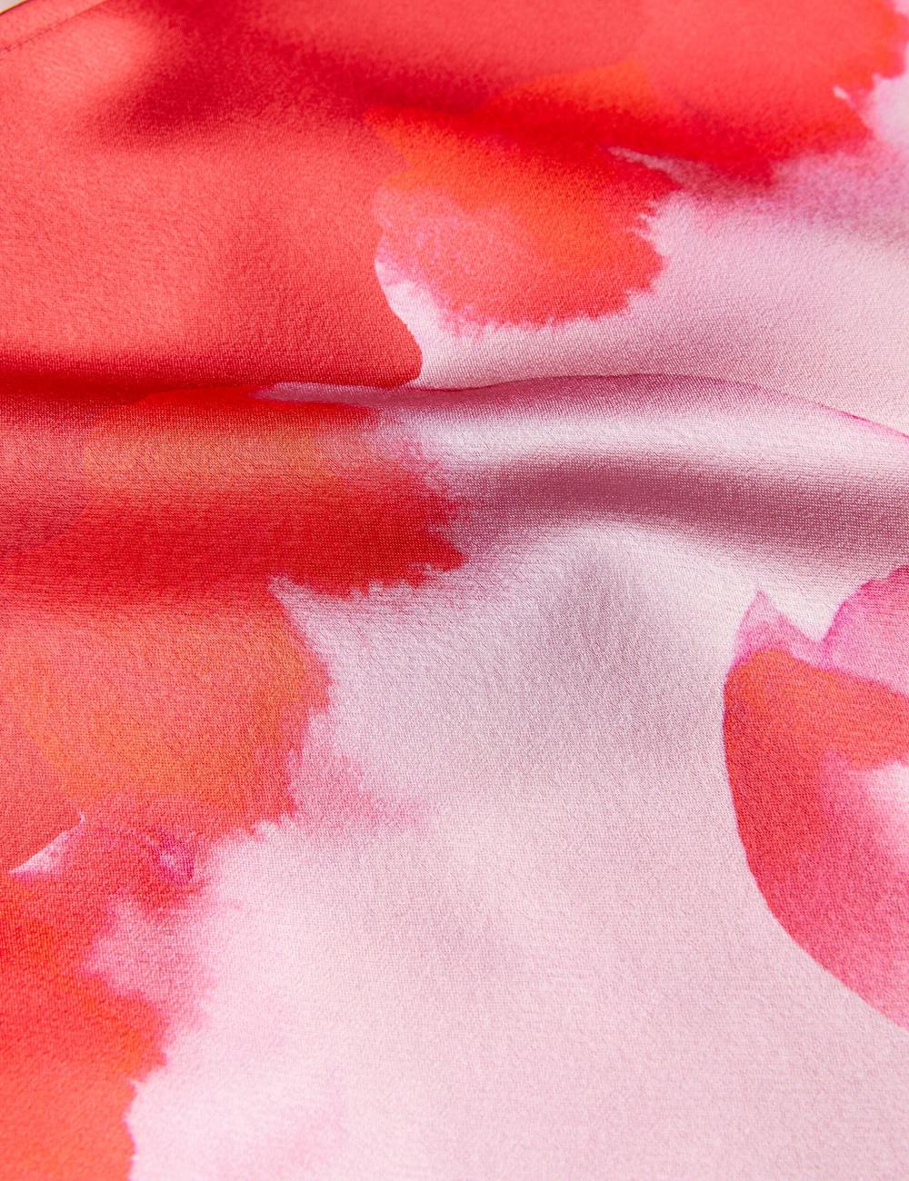 Ted Baker NASINU - Printed Satin Batwing Sleeve ミディドレス レディース 赤 | Japan  DWNB-74369