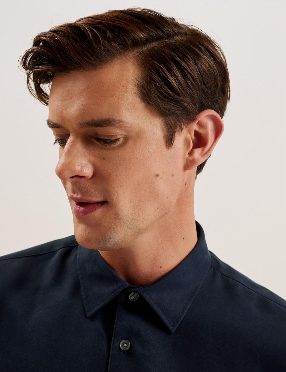 Ted Baker NESSMEN - Embroidered Detail Relaxed Fit シャツ メンズ ネイビー | Japan  ORMU-30572