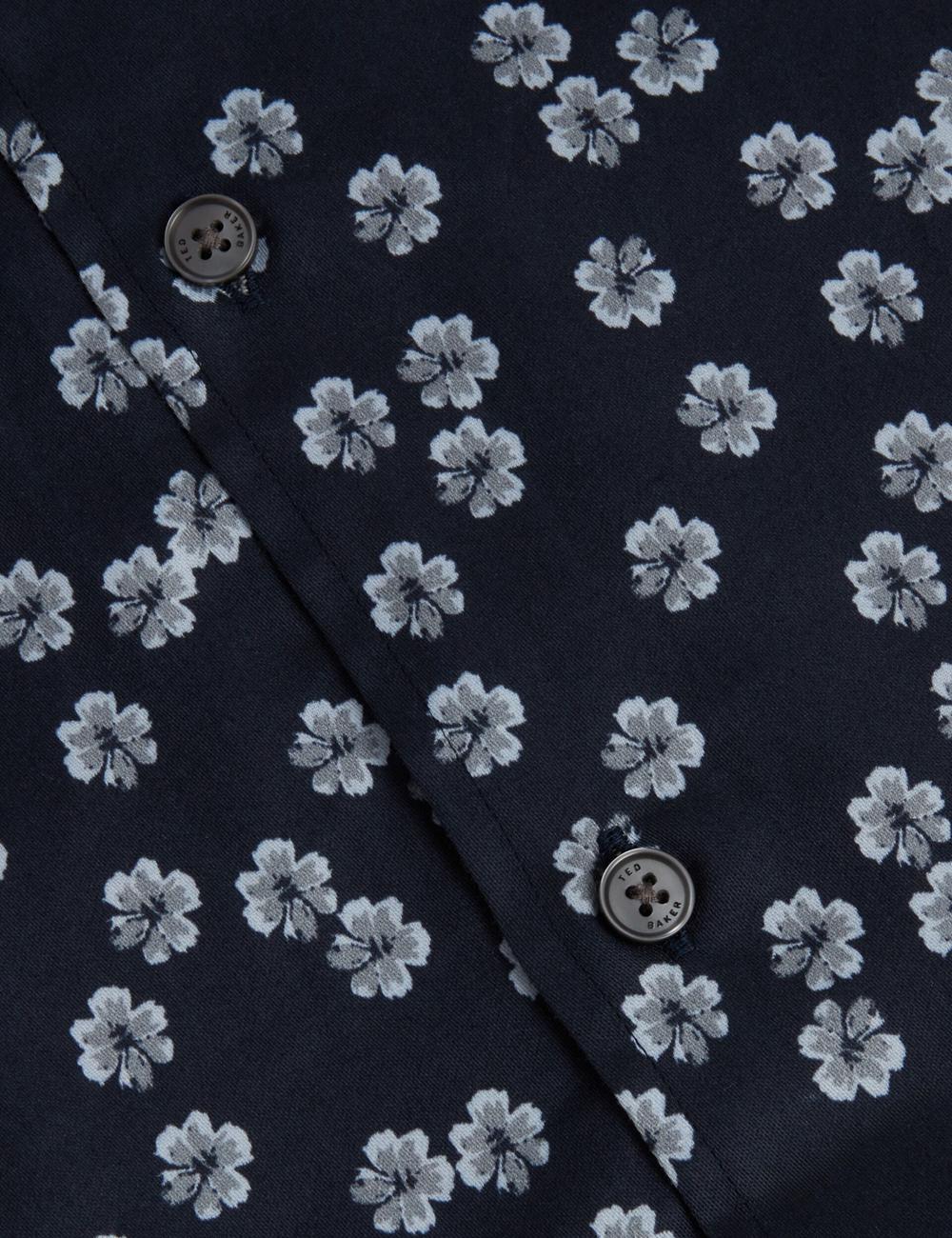 Ted Baker NIKSHO - Short Sleeve Slim Ditsy Floral シャツ メンズ ネイビー | Japan  MSXR-64018