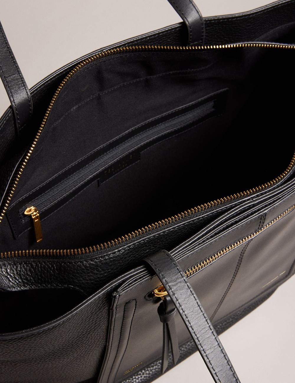 Ted Baker NISH - Wide Leather Shopper With Zip Pocket ショッピングバッグ レディース 黒 | Japan  SQOY-92781