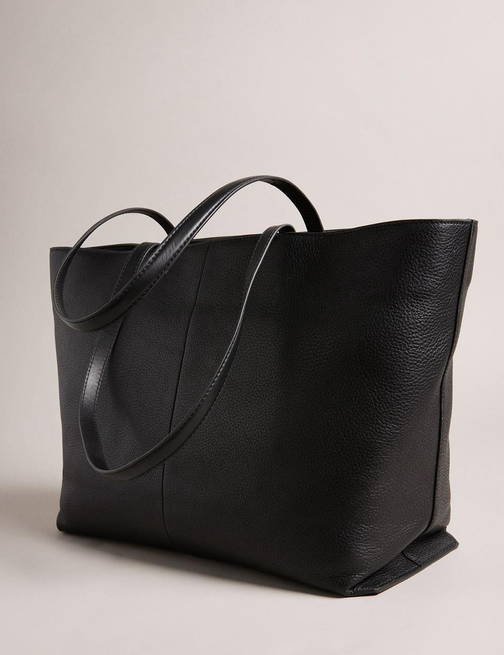 Ted Baker NISH - Wide Leather Shopper With Zip Pocket ショッピングバッグ レディース 黒 | Japan  SQOY-92781