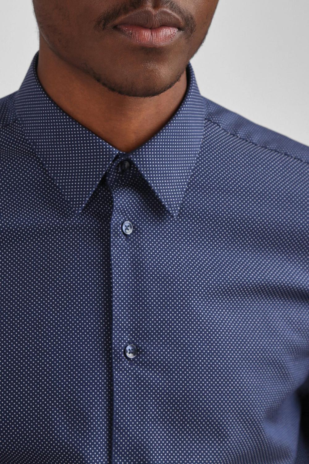 Ted Baker ODAIR - Pin Dot Slim Fit Cotton シャツ メンズ ネイビー | Japan  CTOE-80419