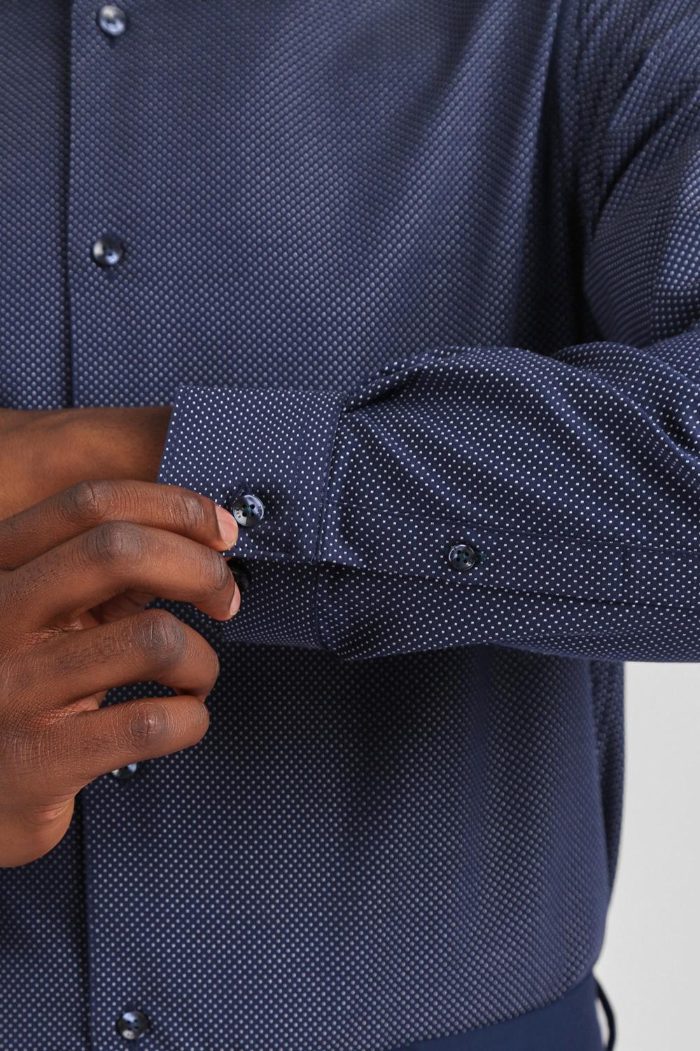 Ted Baker ODAIR - Pin Dot Slim Fit Cotton シャツ メンズ ネイビー | Japan  CTOE-80419