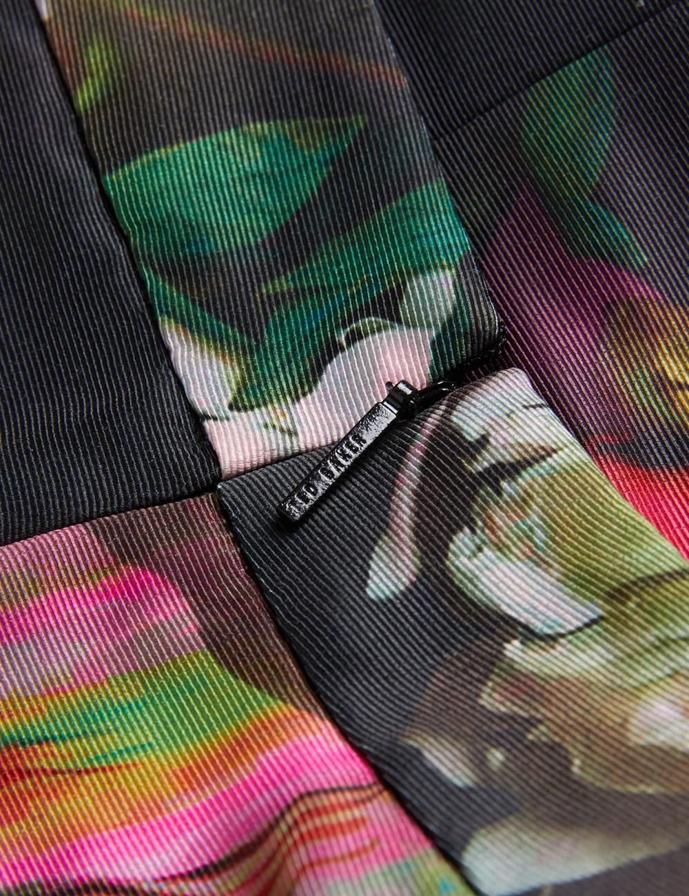 Ted Baker OKUNIT - Tapered Leg Floral Print Tailored ズボン レディース 黒 | Japan  ZMLX-20764