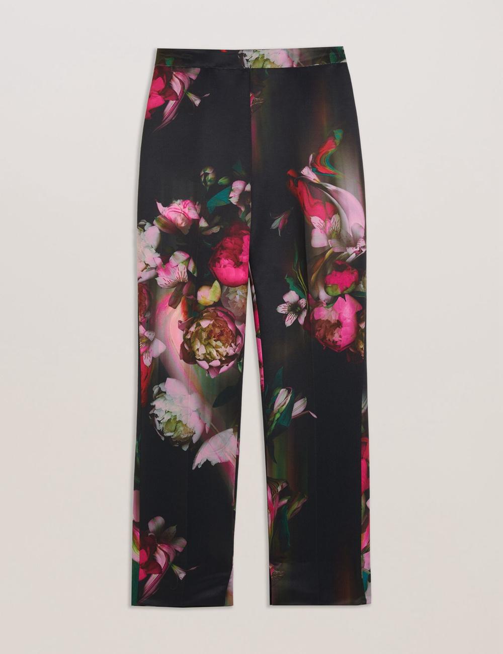 Ted Baker OKUNIT - Tapered Leg Floral Print Tailored ズボン レディース 黒 | Japan  ZMLX-20764