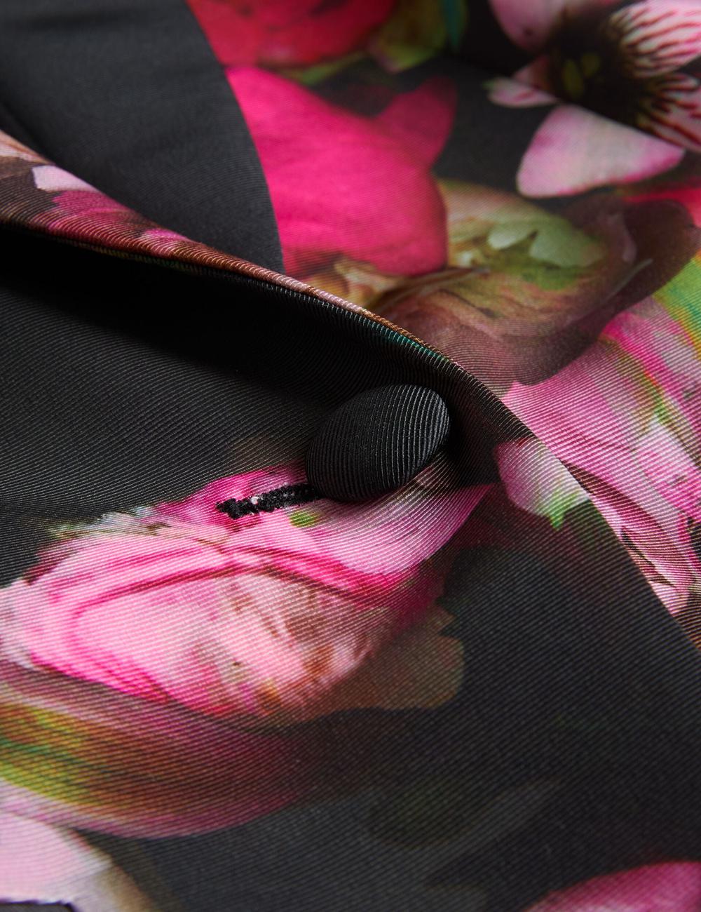 Ted Baker OKUNI - Fitted Floral Print Tailored ブレイザーズ レディース 黒 | Japan  FIWD-21678