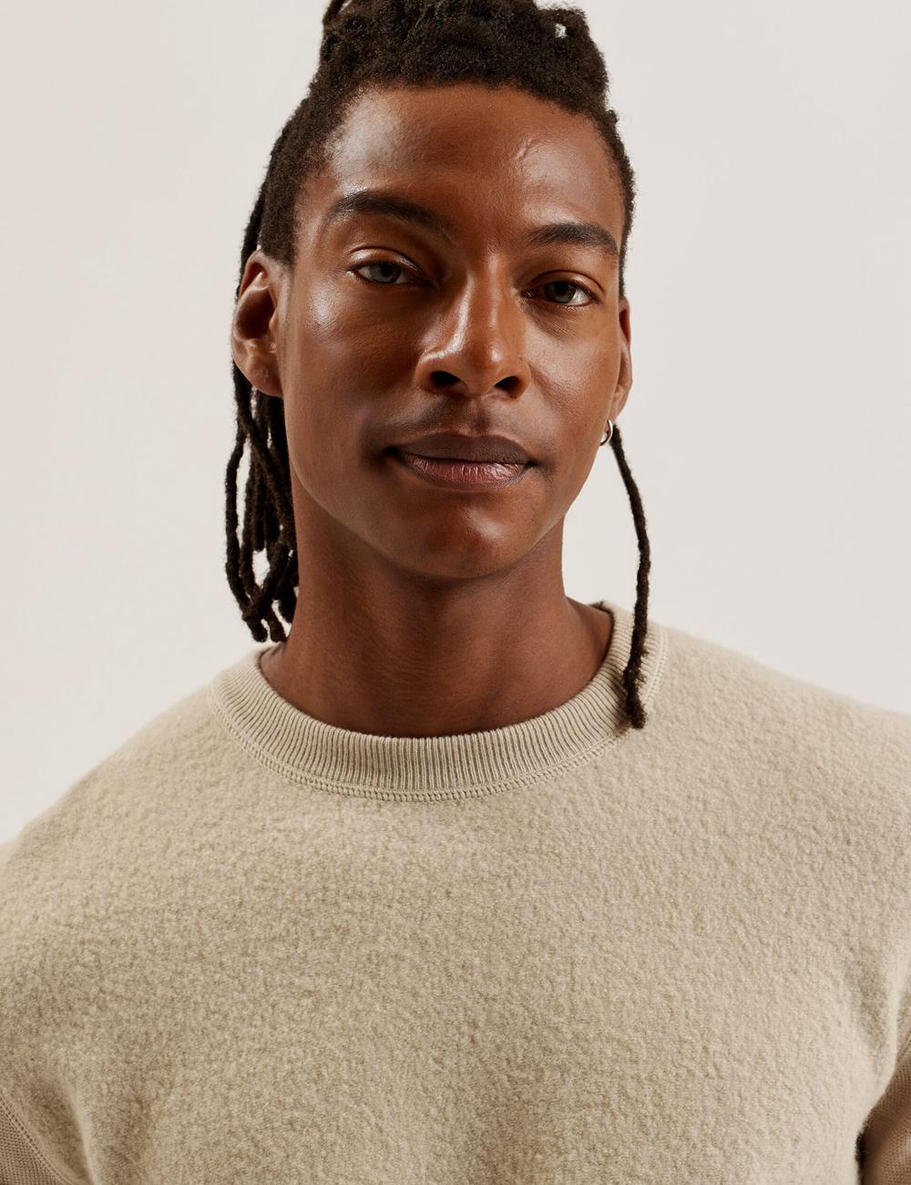 Ted Baker OLMSTE - Boucle Wool Blend Crew Neck ジャンパー メンズ Taupe | Japan  IQDR-95406