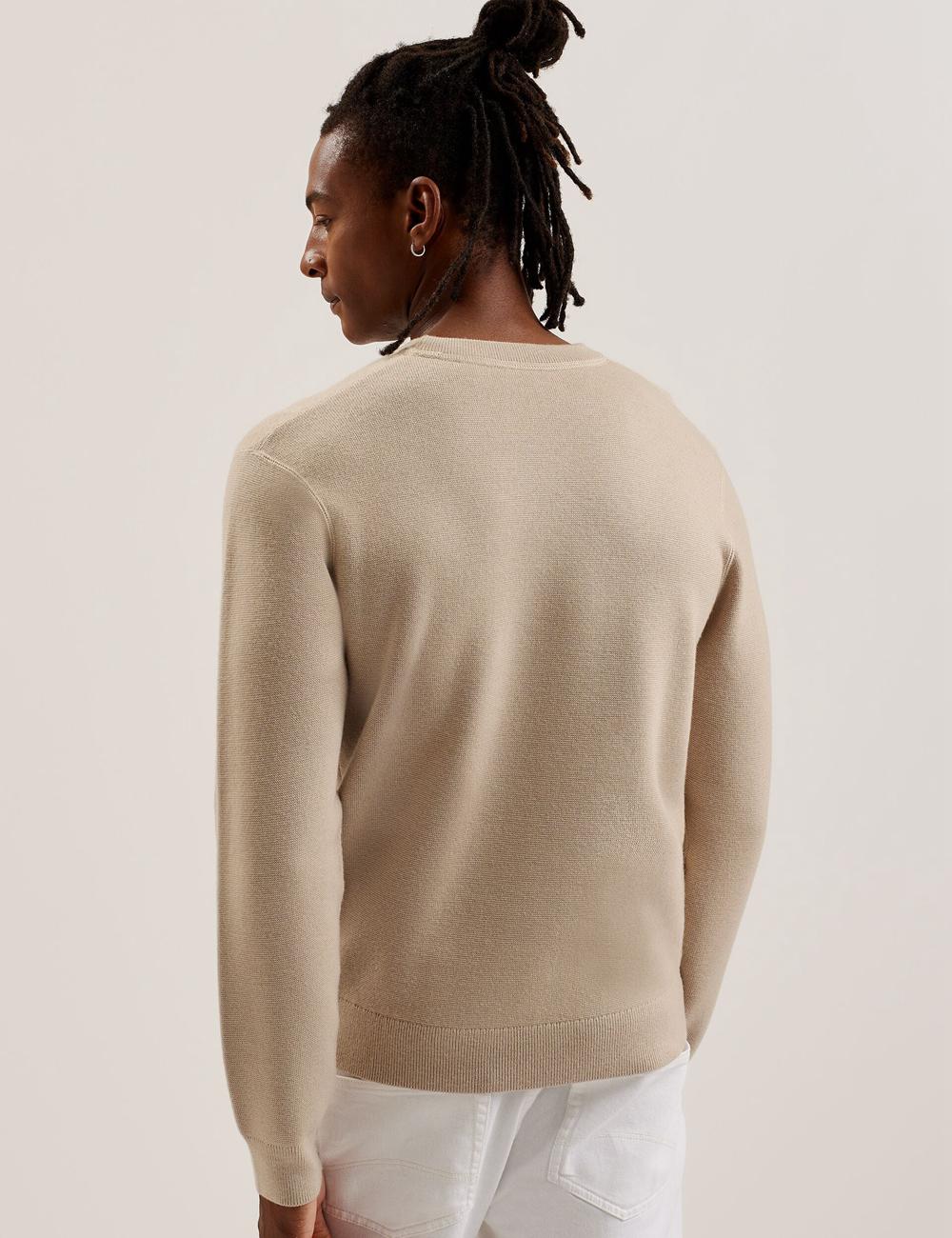 Ted Baker OLMSTE - Boucle Wool Blend Crew Neck ジャンパー メンズ Taupe | Japan  IQDR-95406