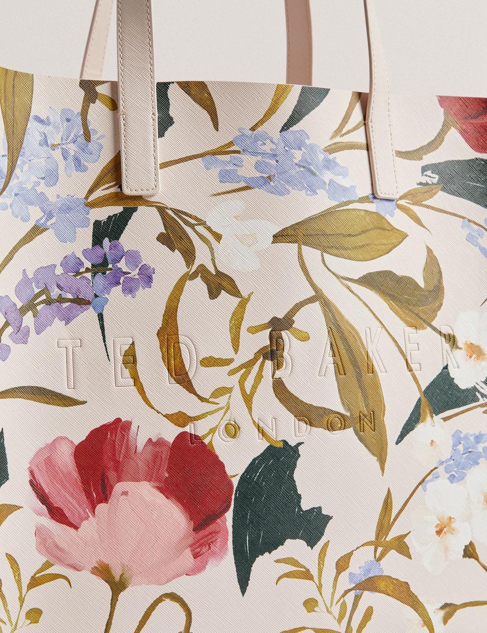 Ted Baker PALAMAA - Floral Print PU Leather Large トートバッグ レディース ピンク | Japan  ZWOE-43718