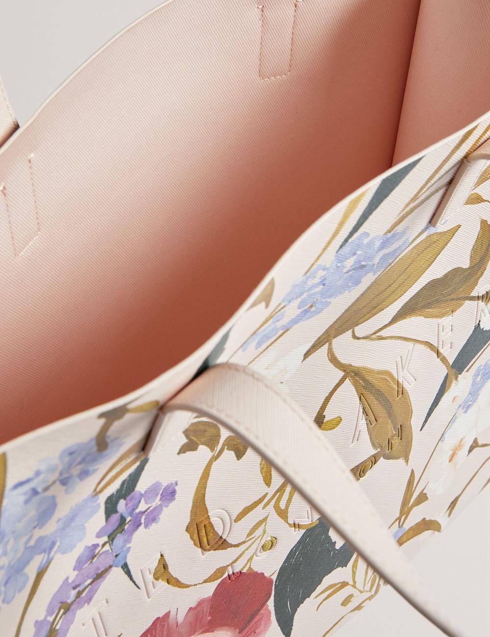 Ted Baker PALAMAA - Floral Print PU Leather Large トートバッグ レディース ピンク | Japan  ZWOE-43718
