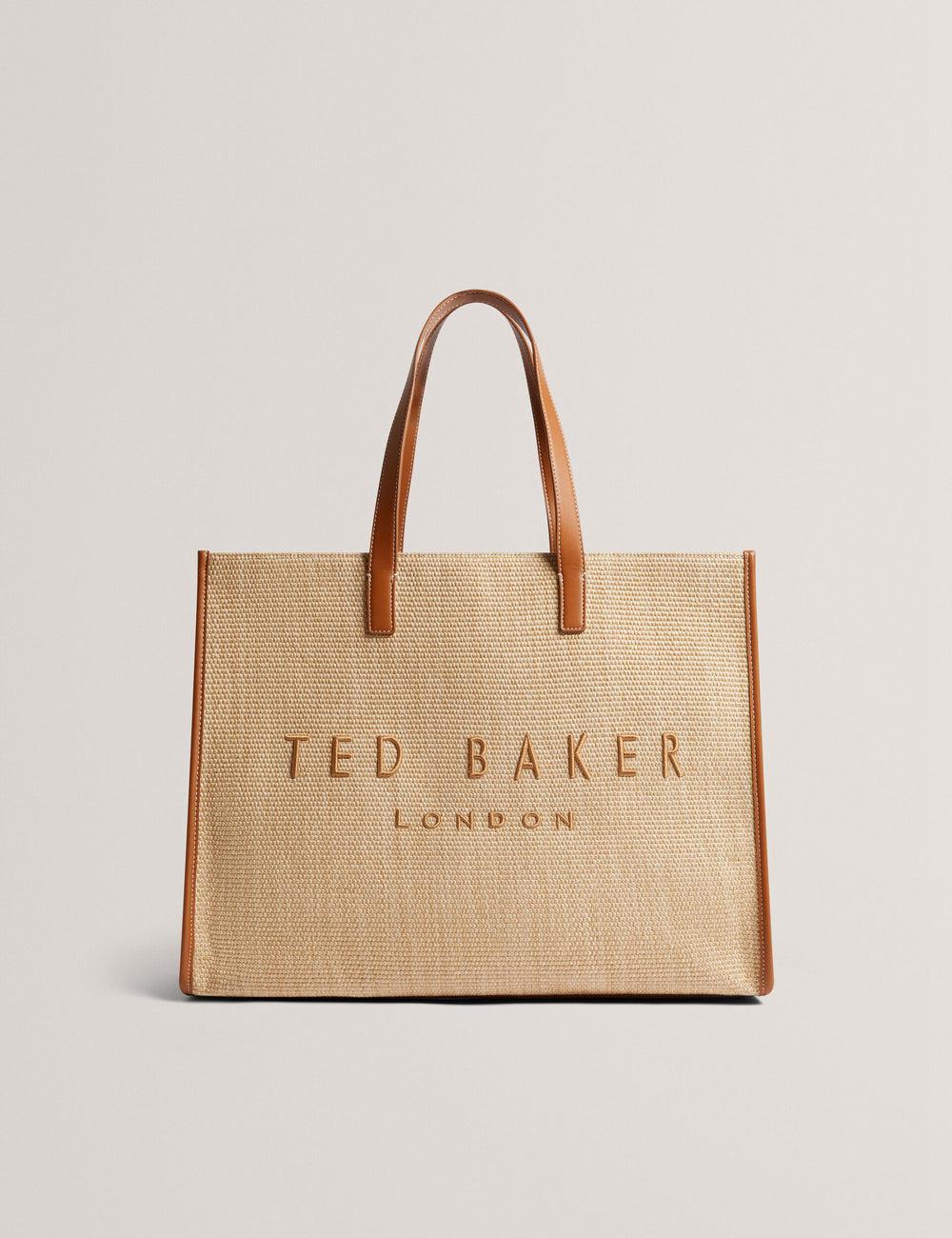 Ted Baker PALLMER - Faux Raffia PU Trim Large トートバッグ レディース Taupe | Japan  BJUH-92670