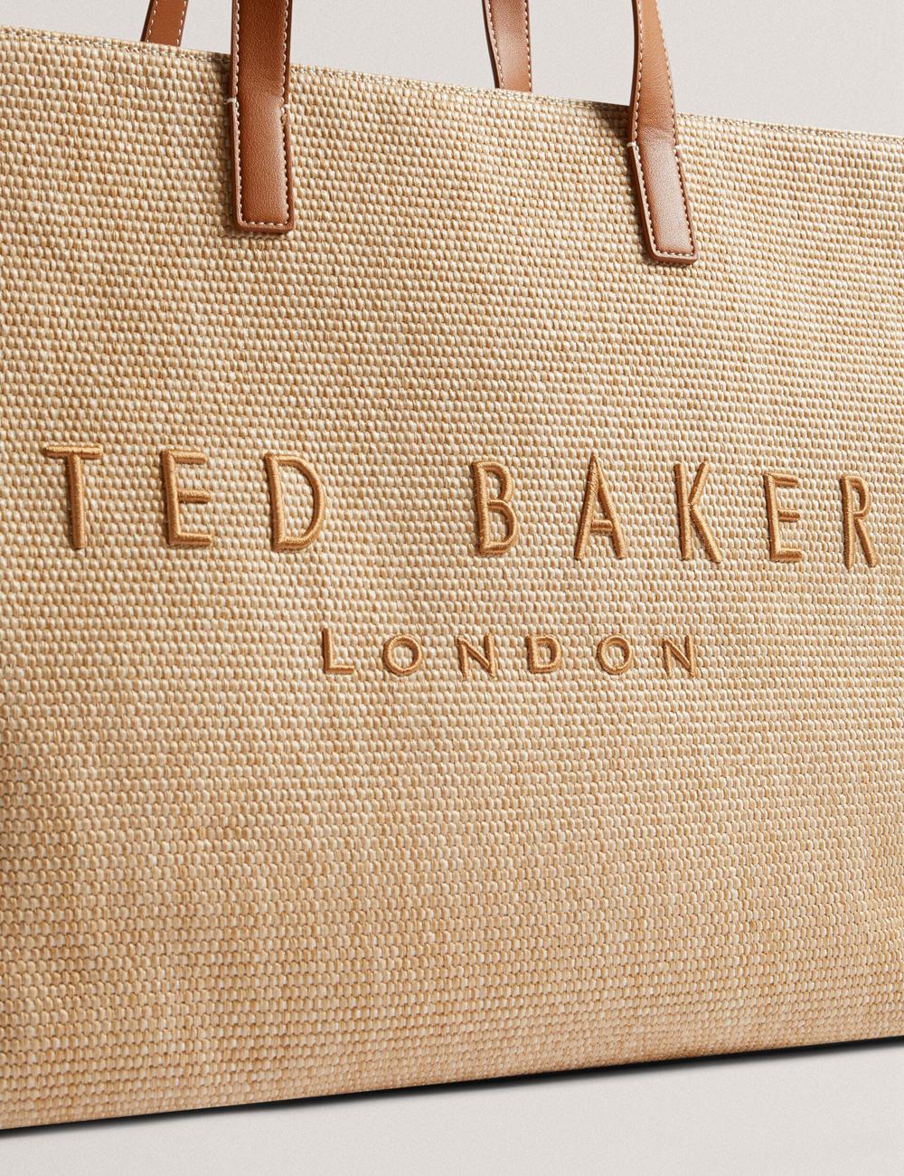 Ted Baker PALLMER - Faux Raffia PU Trim Large トートバッグ レディース Taupe | Japan  BJUH-92670