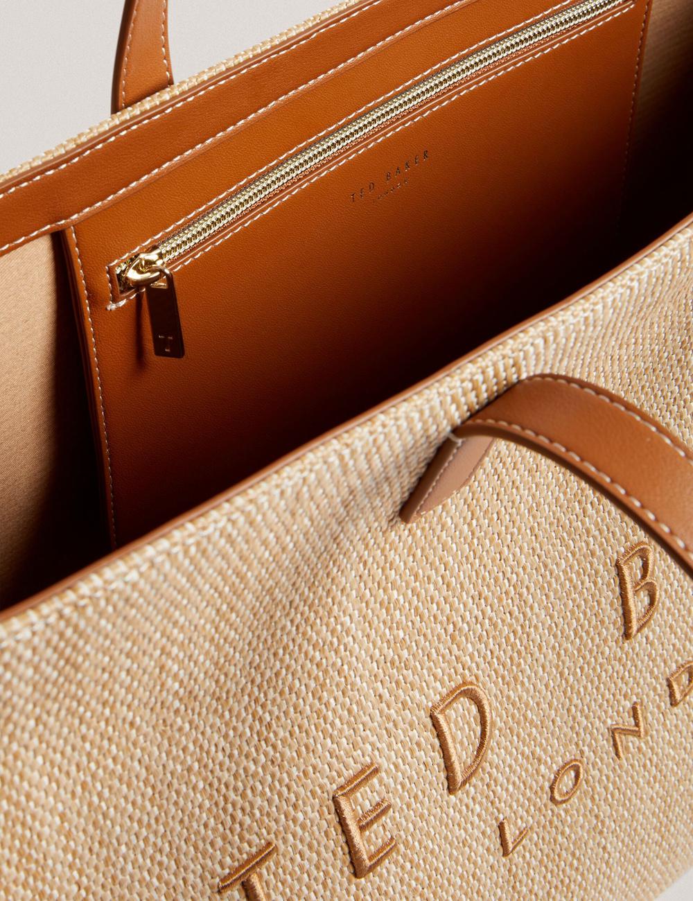 Ted Baker PALLMER - Faux Raffia PU Trim Large トートバッグ レディース Taupe | Japan  BJUH-92670