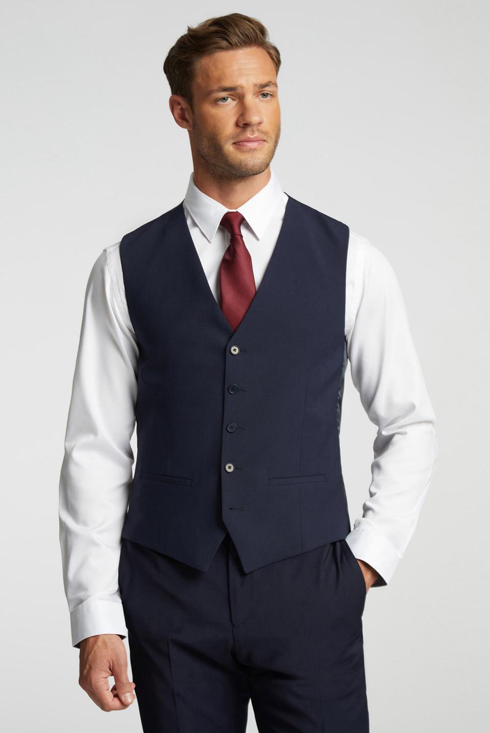 Ted Baker PANAMA - Wool Blend Slim Fit スーツチョッキ メンズ ネイビー | Japan  CODL-37890