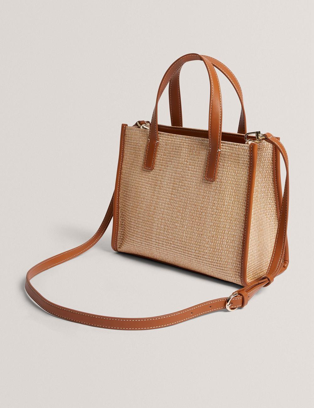 Ted Baker PAOLINA - Faux Raffia PU Trim Small トートバッグ レディース Camel | Japan  DZVN-09356