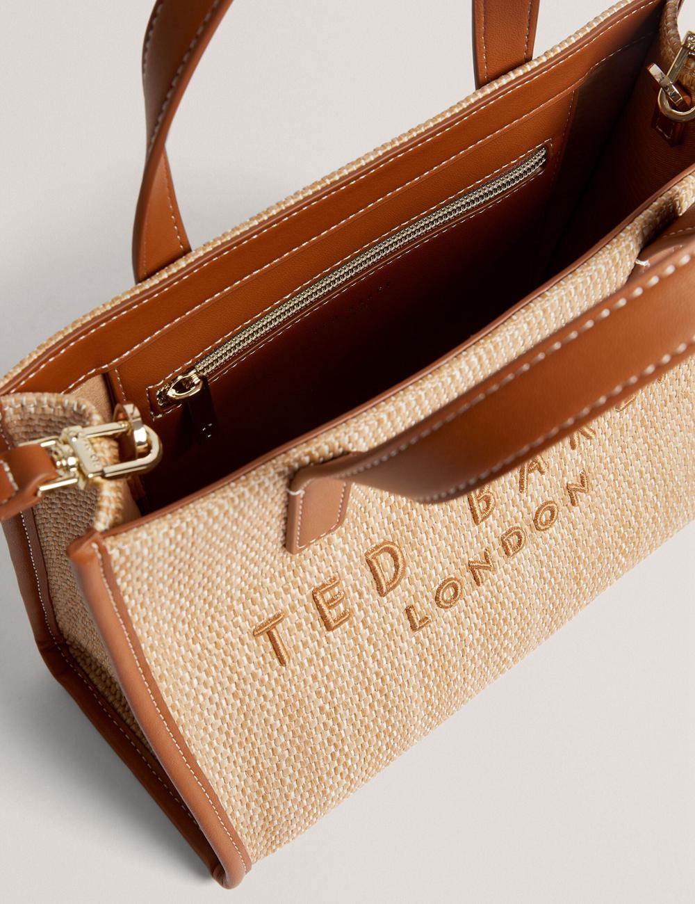 Ted Baker PAOLINA - Faux Raffia PU Trim Small トートバッグ レディース Camel | Japan  DZVN-09356