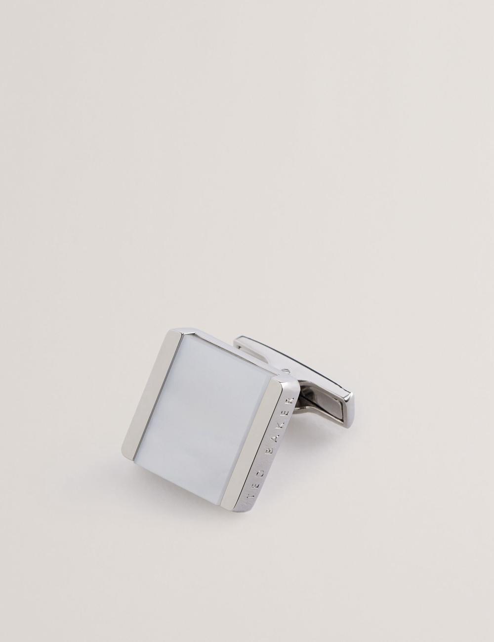 Ted Baker PAYDEN - Pearlescent Stone Square カフスボタン メンズ シルバー | Japan  WBOM-38649