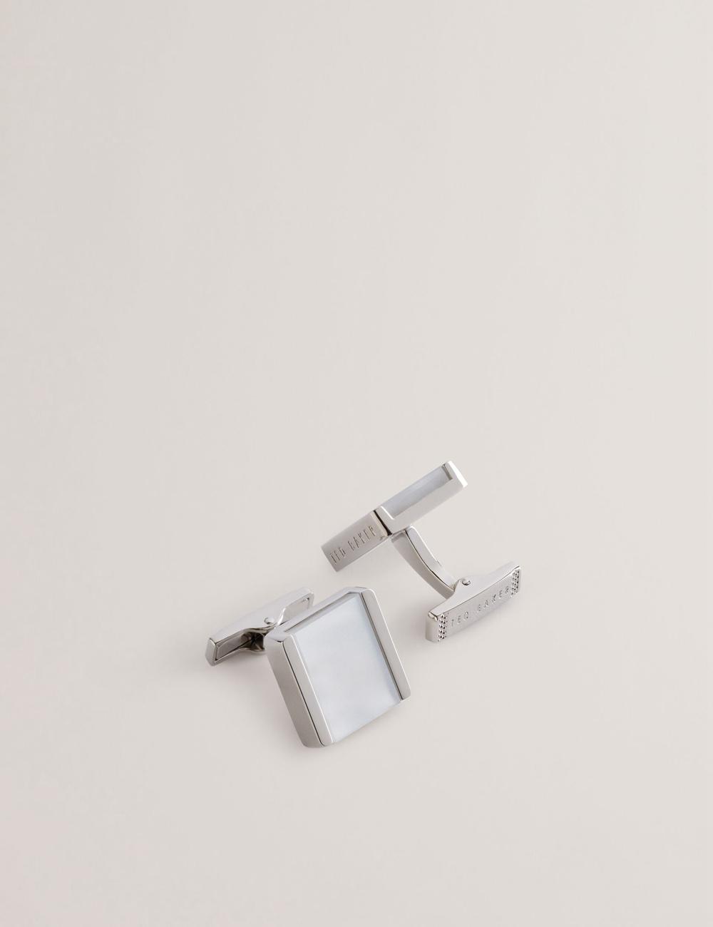 Ted Baker PAYDEN - Pearlescent Stone Square カフスボタン メンズ シルバー | Japan  WBOM-38649