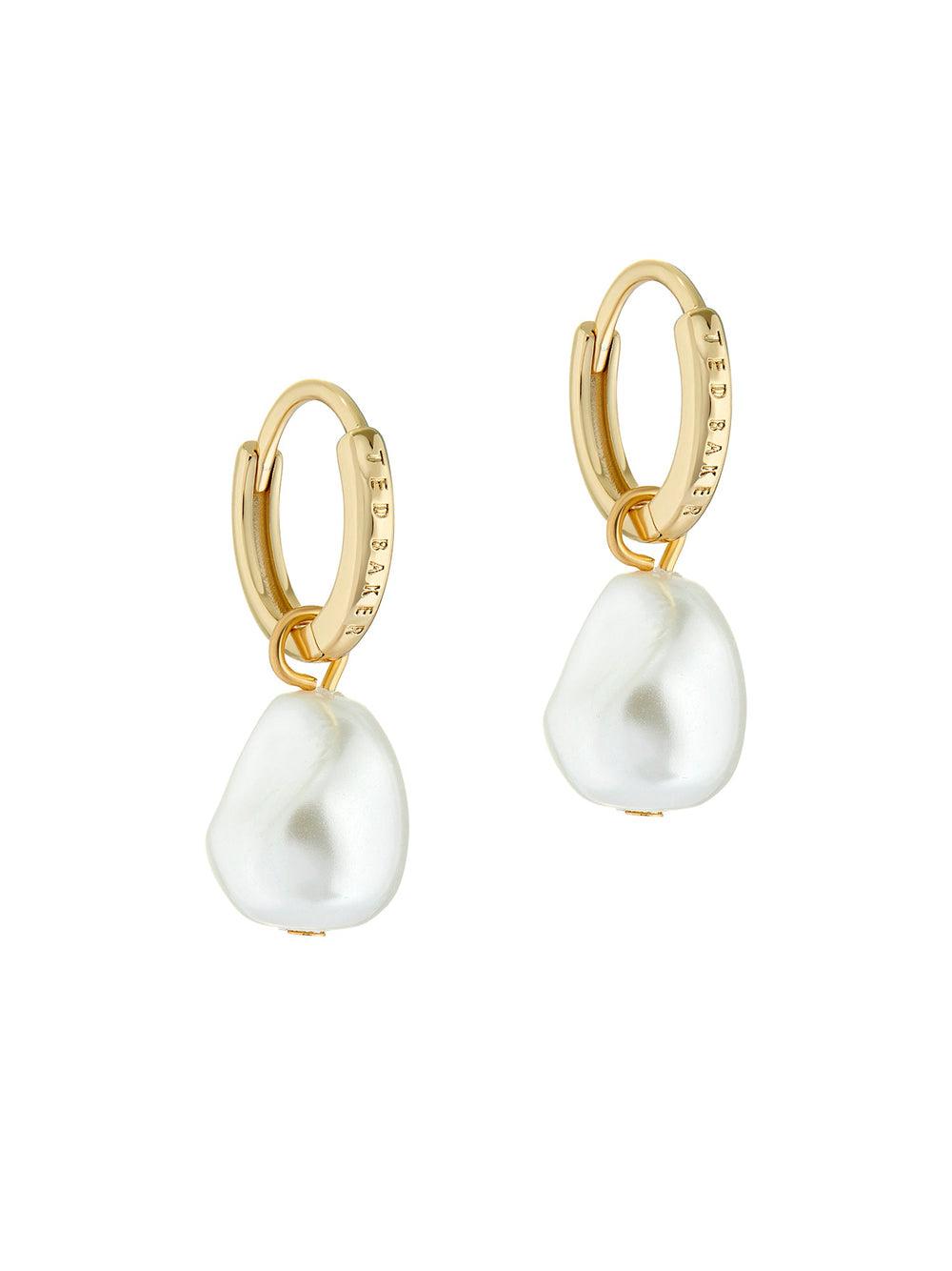 Ted Baker PERIAA - Pearl Drop Pendant Huggie ピアス レディース ゴールド | Japan  MEPQ-75204