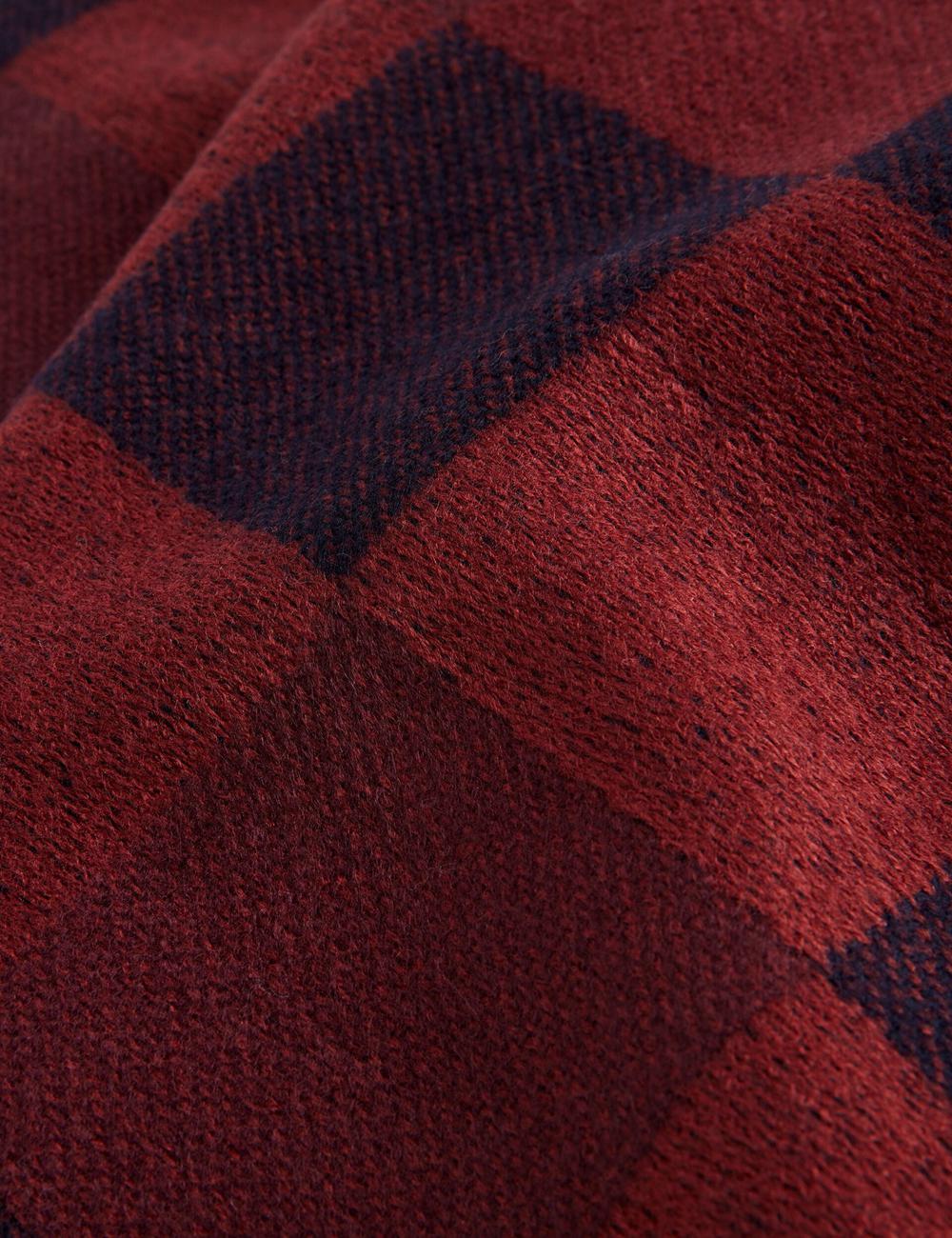 Ted Baker PETERRR - Block Check With Fringe Trim Woven スカーフ メンズ Oxblood | Japan  YKHP-73619