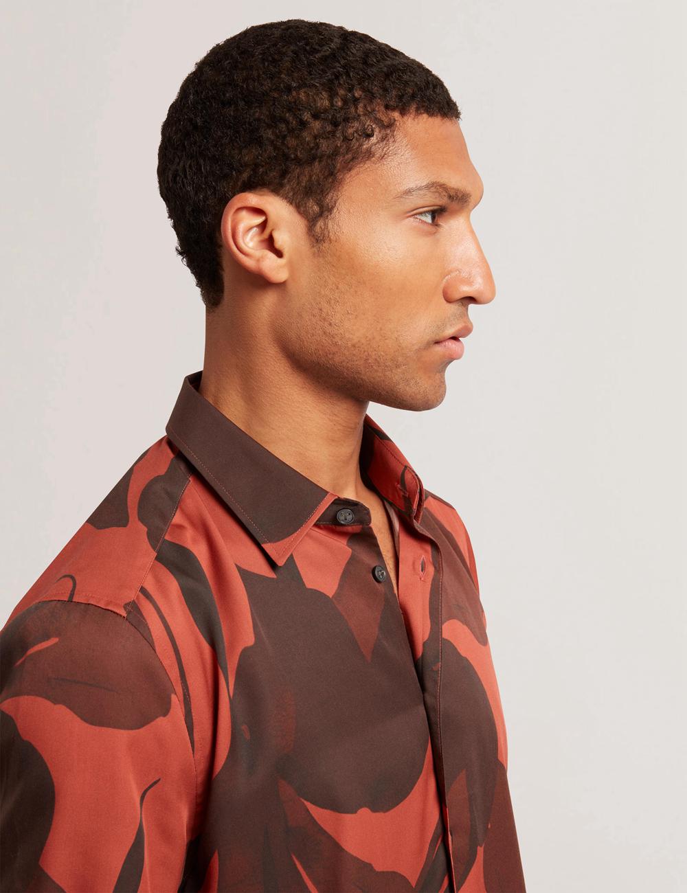 Ted Baker PINEDA - Short Sleeve Relaxed Floral Print シャツ メンズ 赤 | Japan  QGCB-83159