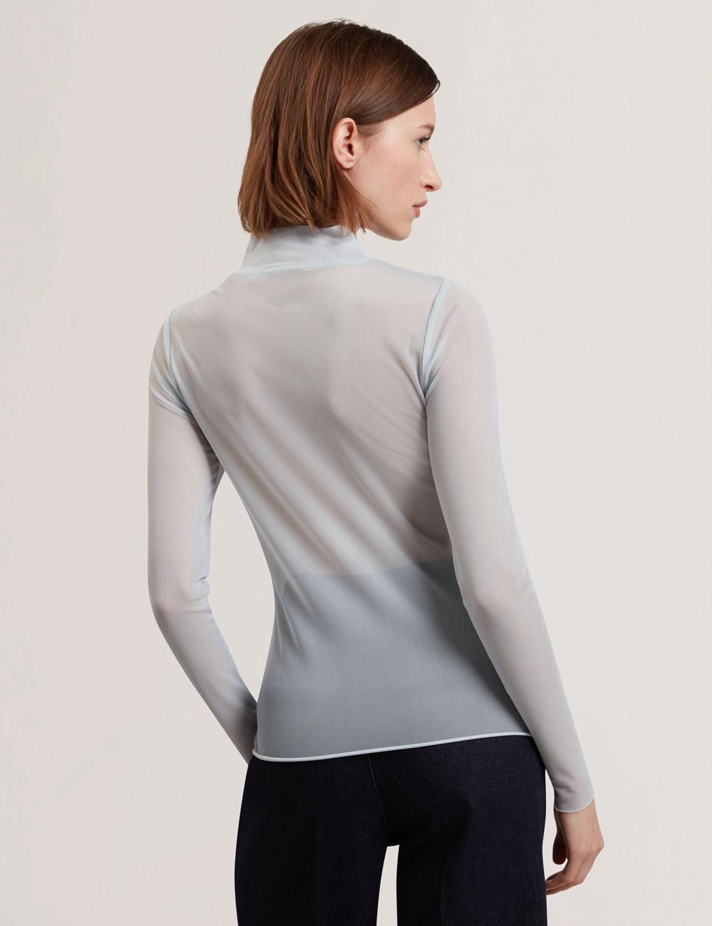 Ted Baker PIPYA - Floral High Neck Long Sleeve Mesh トップス レディース 青 | Japan  KJCG-34985
