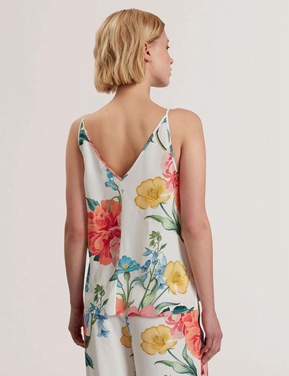 Ted Baker PURRLA - Floral Print Scoop Neck Sleeveless トップス レディース 白 | Japan  JQDG-42937