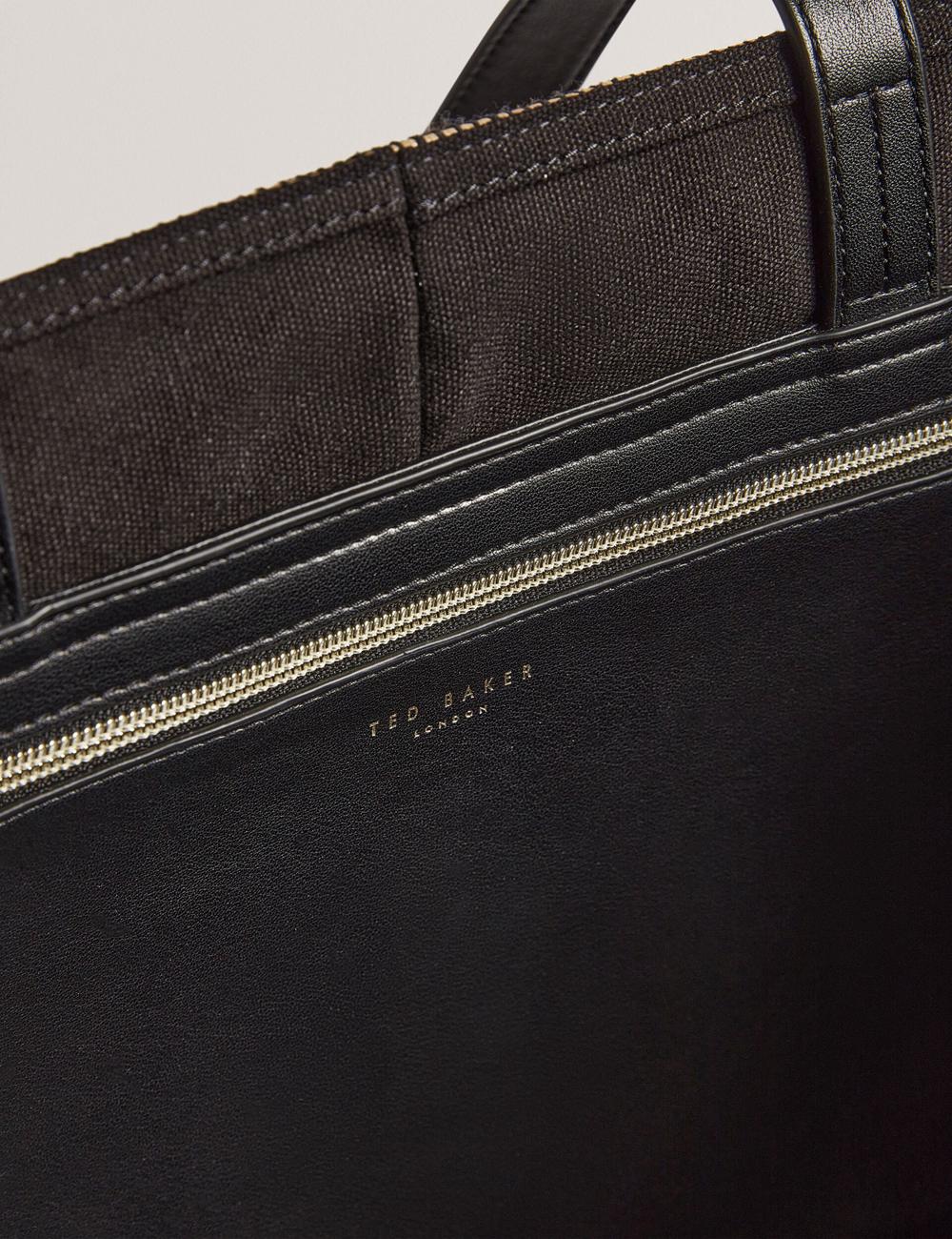 Ted Baker RAFIYA - Woven Colour Block Folding Shopper ショッピングバッグ レディース 黒 | Japan  PCQE-58146