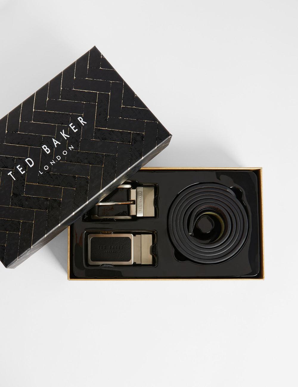 Ted Baker RATE - Faux Leather Belt Gift Set ベルト メンズ 黒 | Japan  PRDC-79362